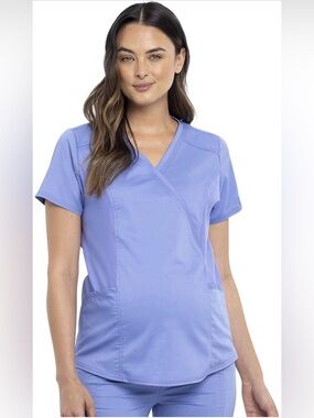 Cherokee Maternity Scrub Top Mock Wrap